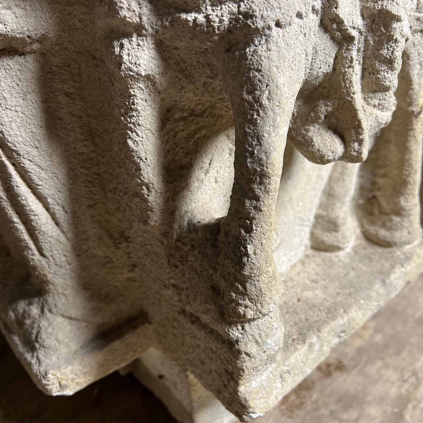 A Four-Sided French Gothic Limestone Capital or Pedestal from a Shrine or Chapel, Northern France, c.1280–1350