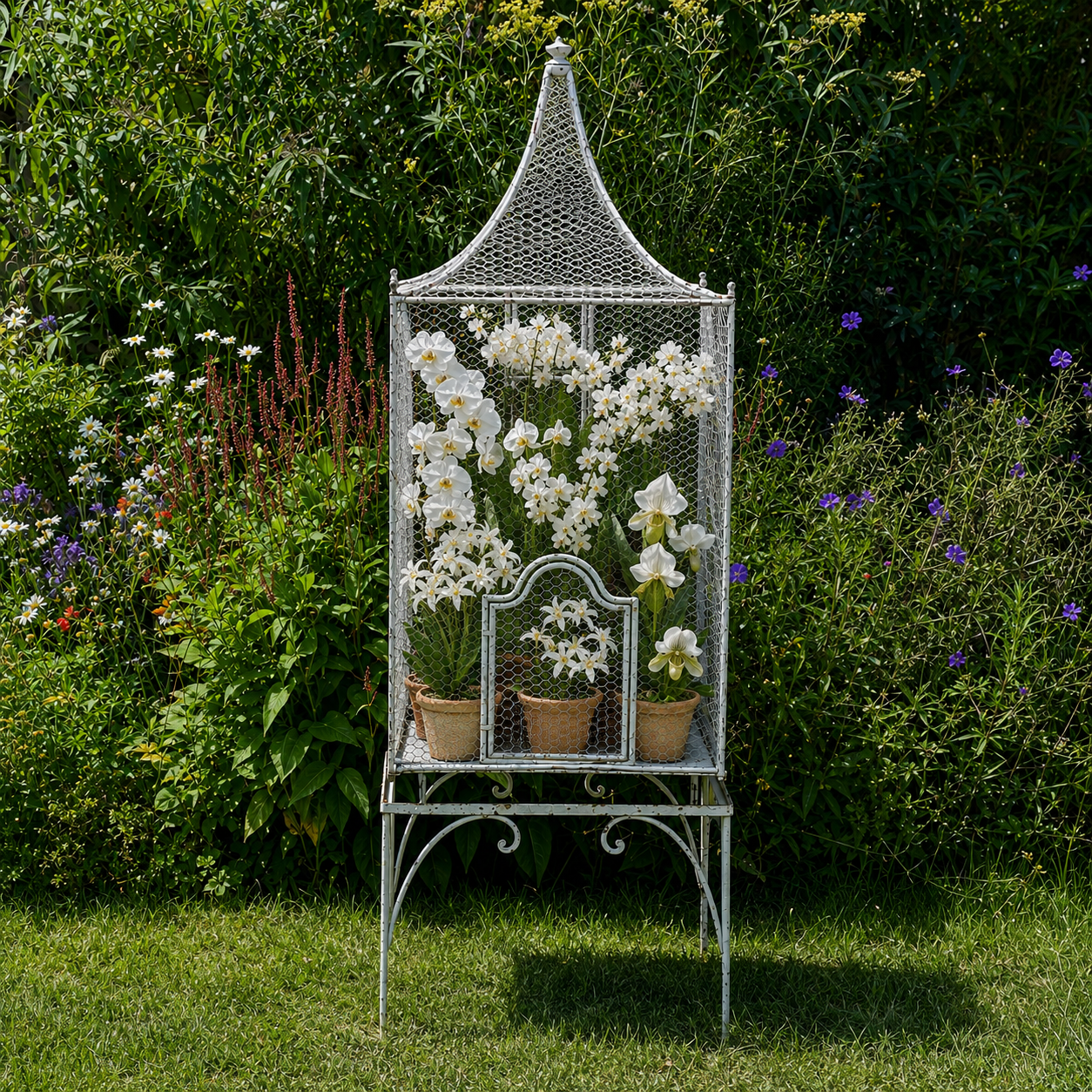 French Wirework Birdcage on Stand c.1880