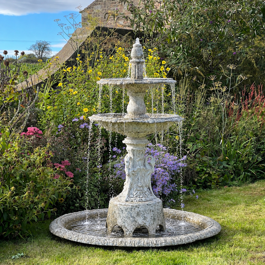 Late 19th Century American Zinc Garden Fountain, Attributed to J. W. Fiske, New York