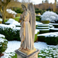 French Limestone Carved Angel Late 19th Century