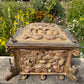 17th Century Italian Baroque Carved, Gilt & Polychrome Sarcophagus Form Reliquary Casket