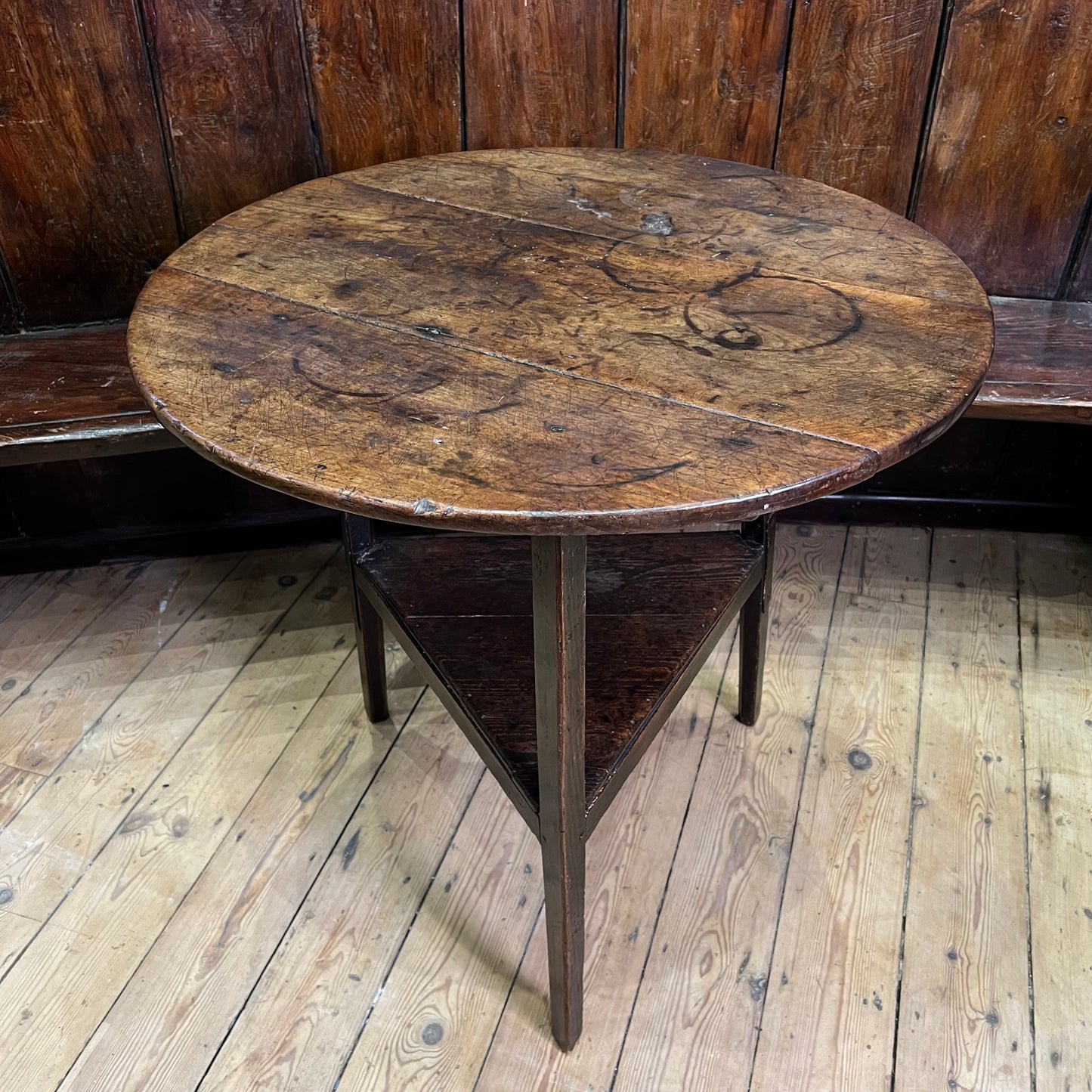 18th Century English Elm Cricket Table