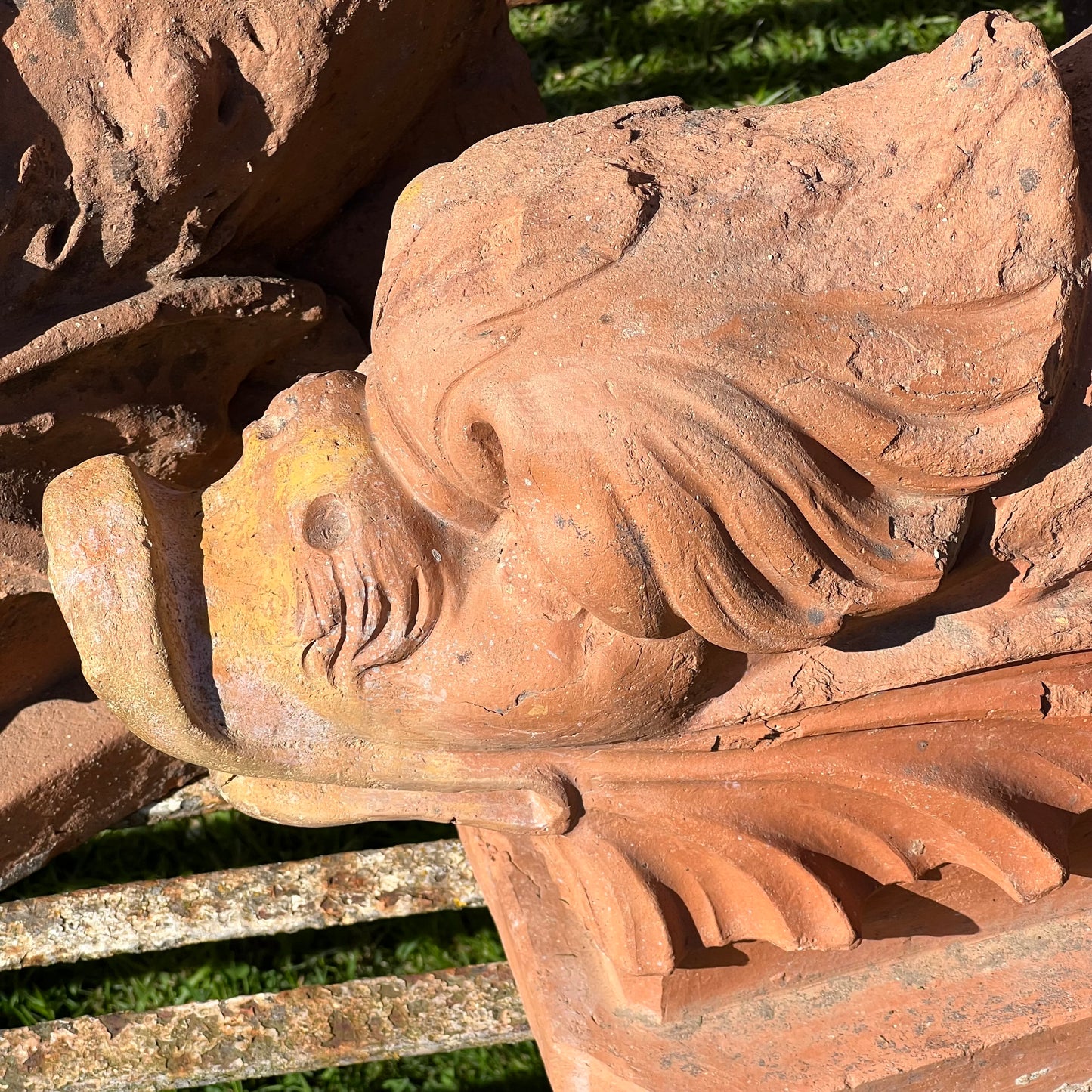 Pair of Italian Terracotta Dolphin Fountain Spouts, Late 18th / Early 19th Century
