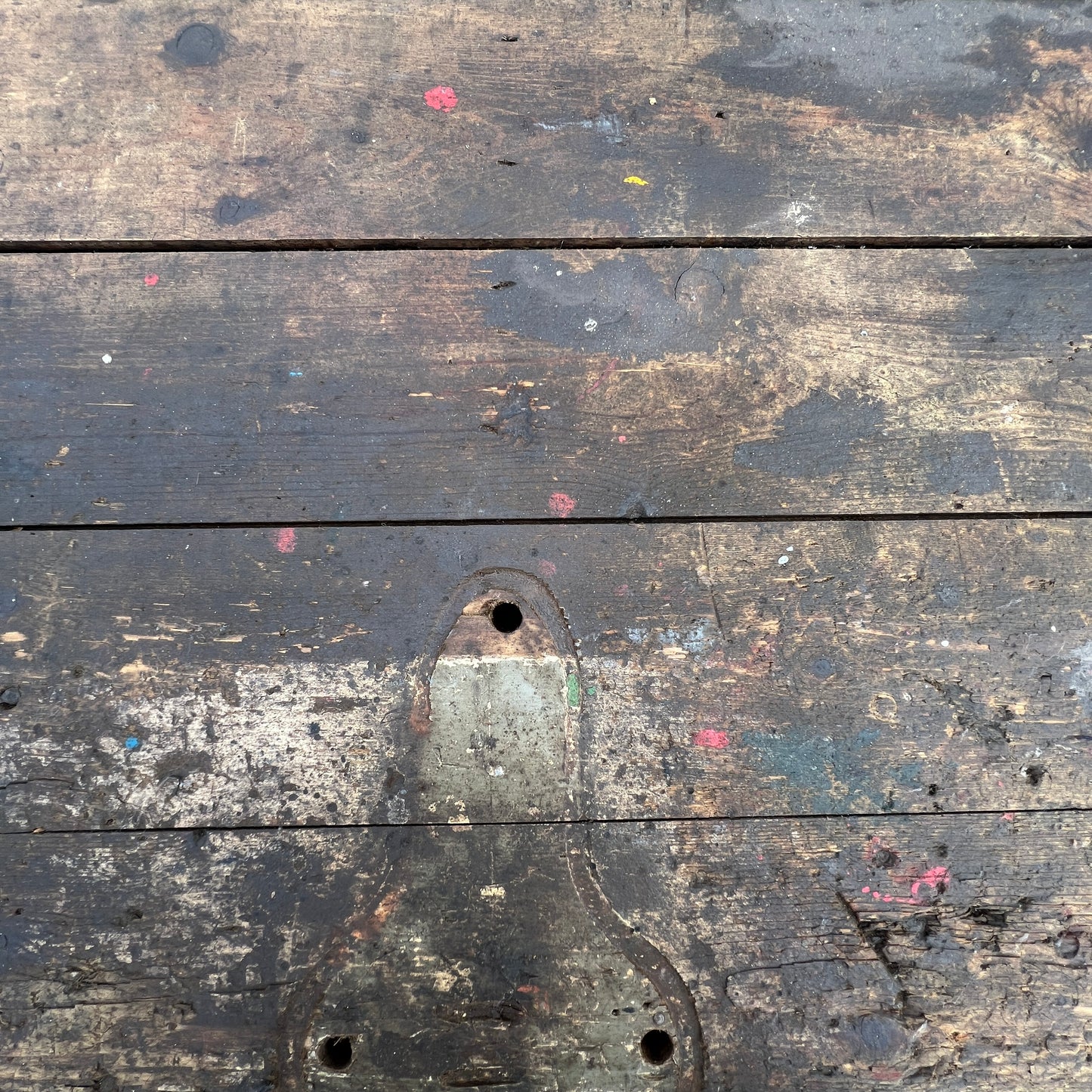 English Georgian Painted Pine Dresser Base from Grantley Hall, c.1760