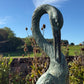 Set of Three Bronze Garden Cranes