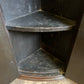 English George III Bow-Fronted Mahogany Corner Cupboard with Geometric Inlay, c.1770