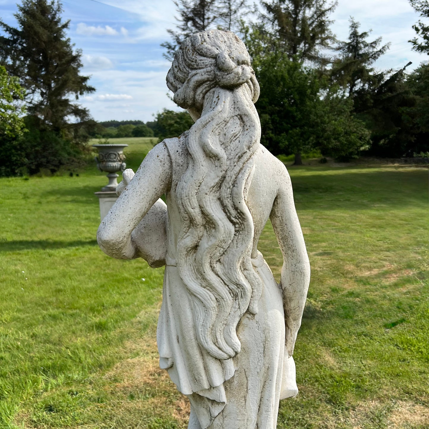 Statue of a Classical Maiden Carrying Water and Wine Mid 20th Century