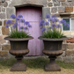 Monumental Pair of Cast Iron Campana Garden Urns, Late 20th Century