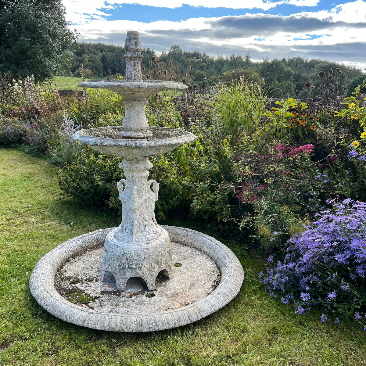 Late 19th Century American Zinc Garden Fountain, Attributed to J. W. Fiske, New York