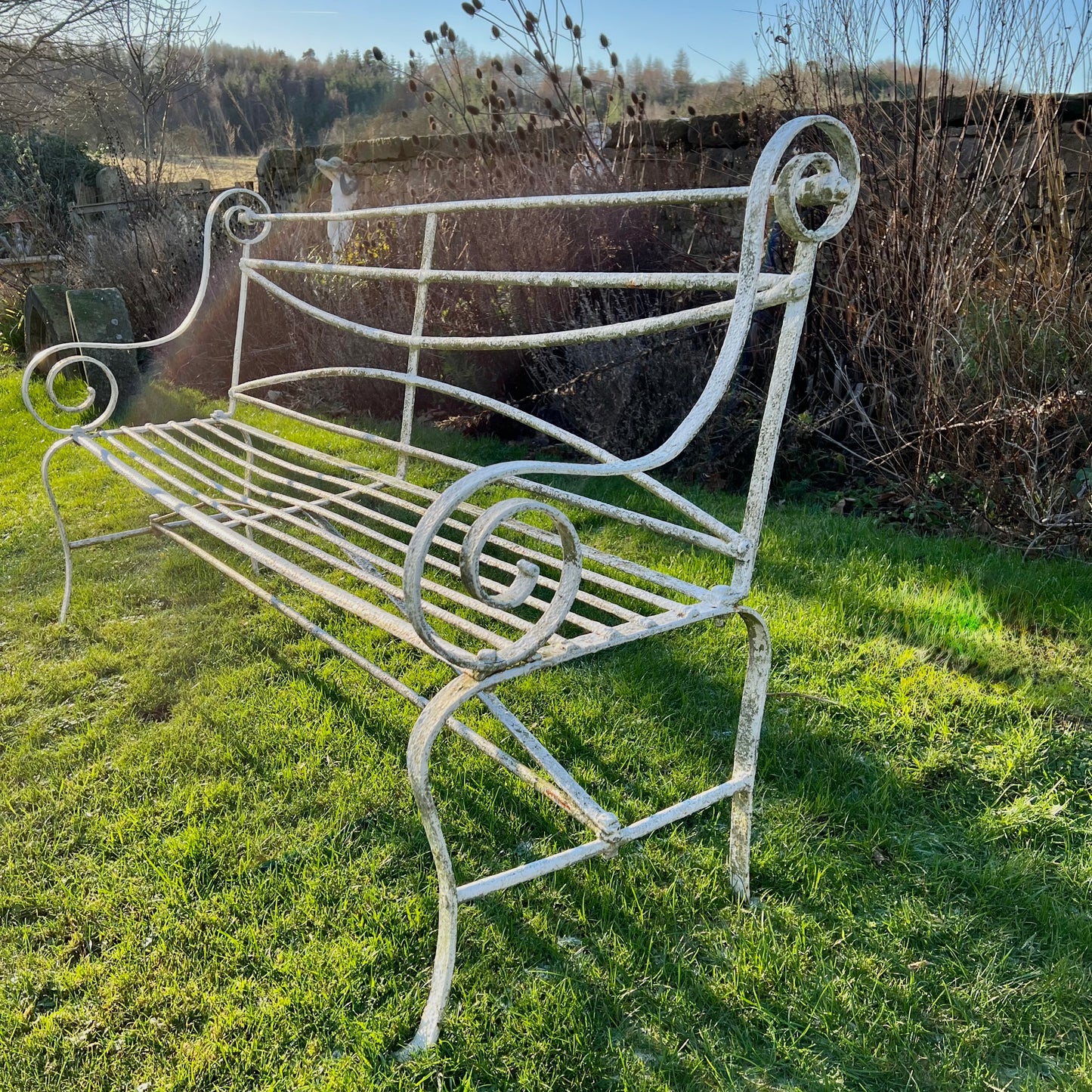 Regency Strapwork Wrought Iron Garden Bench c.1820