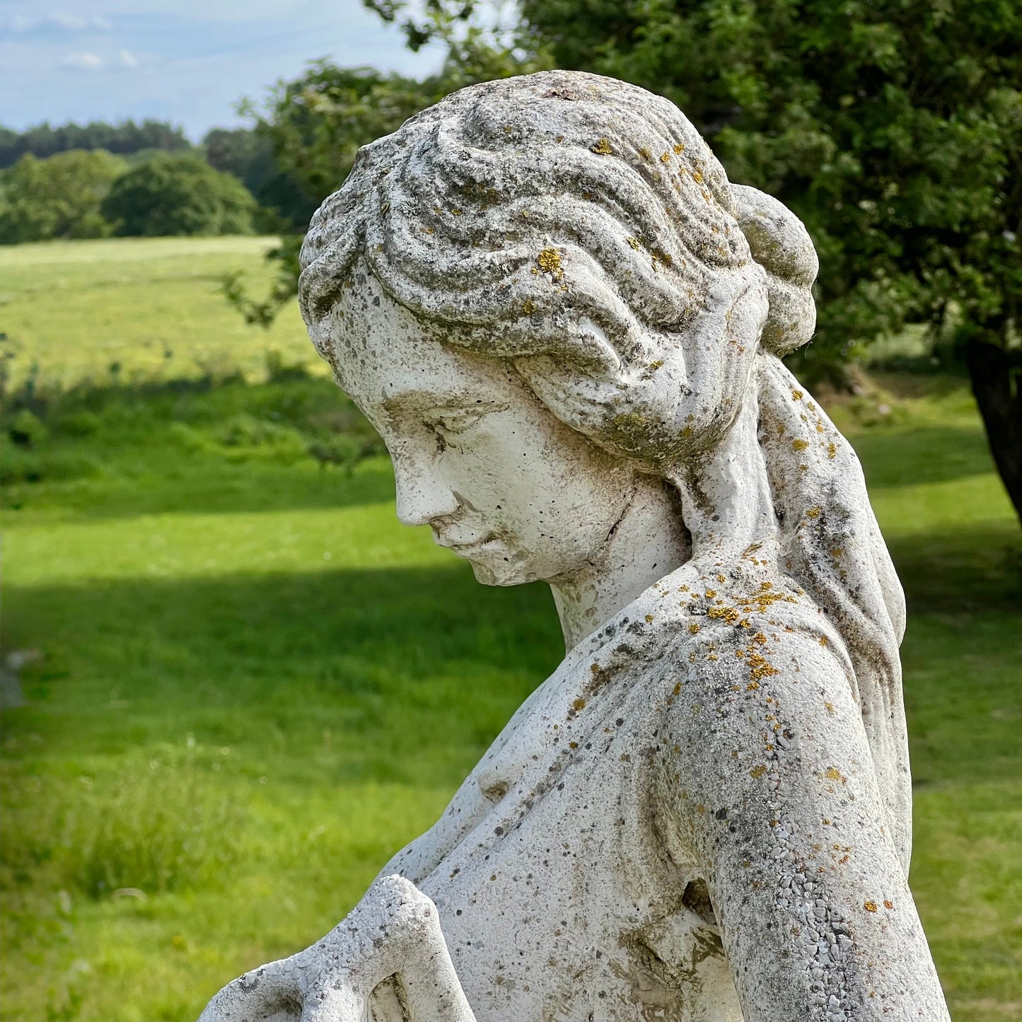 Statue of a Classical Maiden Carrying Water and Wine Mid 20th Century