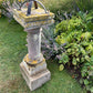 Wrought Iron Armillary Sphere upon English Carved Stone Column