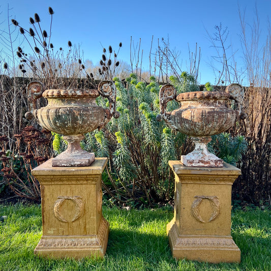 Pair of French Cast Iron Urns c.1870