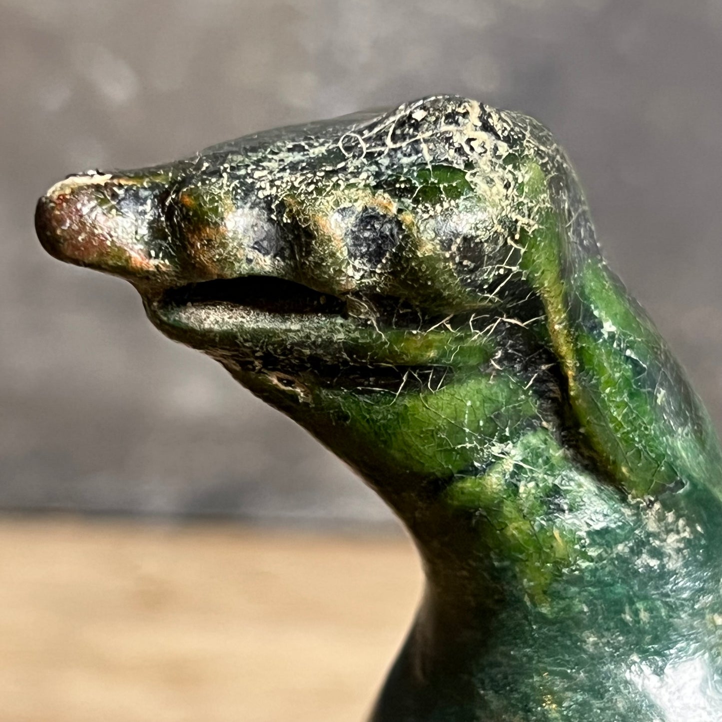 An Early Islamic Green-Glazed Pottery Oil Lamp in the Form of a Bird, Syria (Bilād al-Shām), 8th–9th century