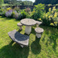 Vintage Composite Stone Garden Table, Bench & Stool Dining Set