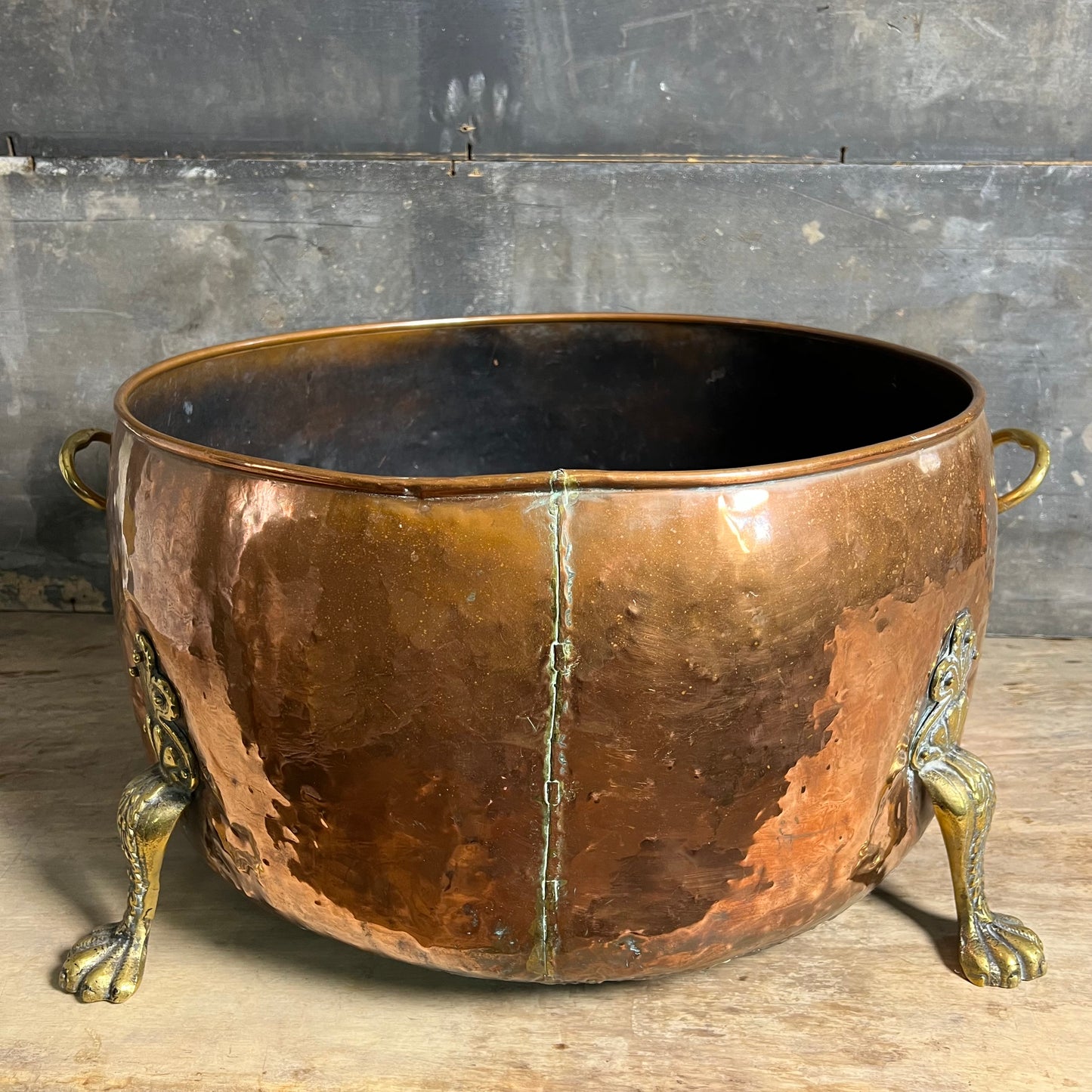 Huge 19th Century Copper Log Bin