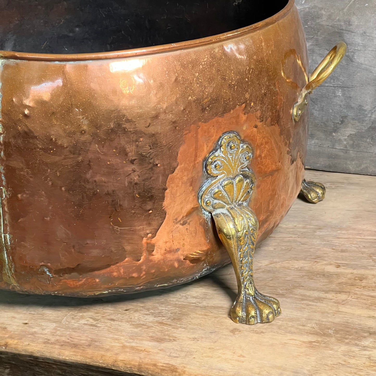 Huge 19th Century Copper Log Bin