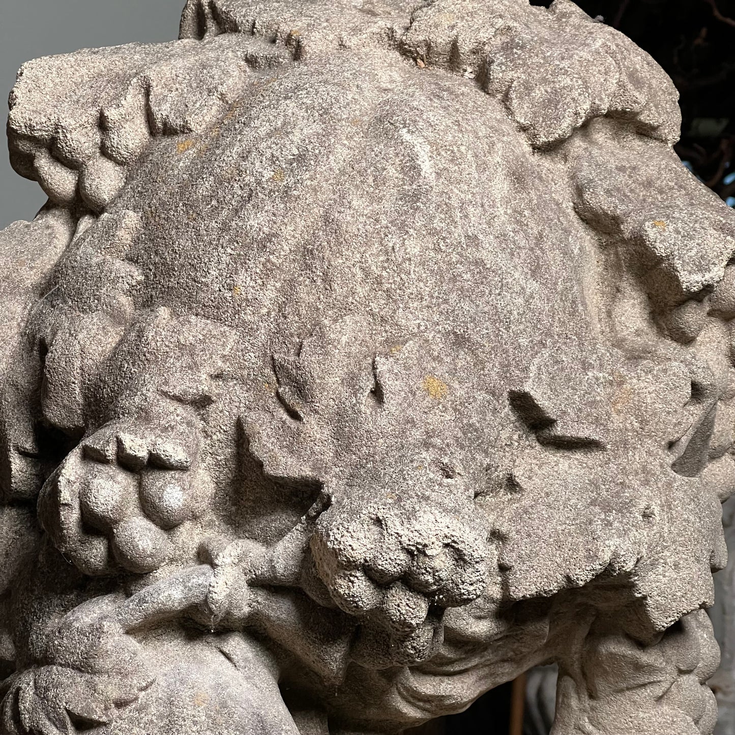 English Composite Stone Bust of Flora with Fluted Pedestal, Late 20th Century