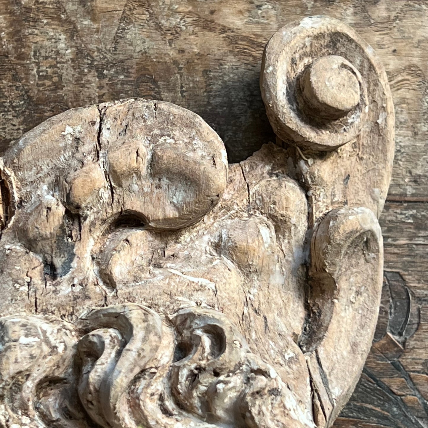 Italian Baroque Carved Limewood Cherub or Angel Carving with Acanthus Scrolls, c.1680–1720