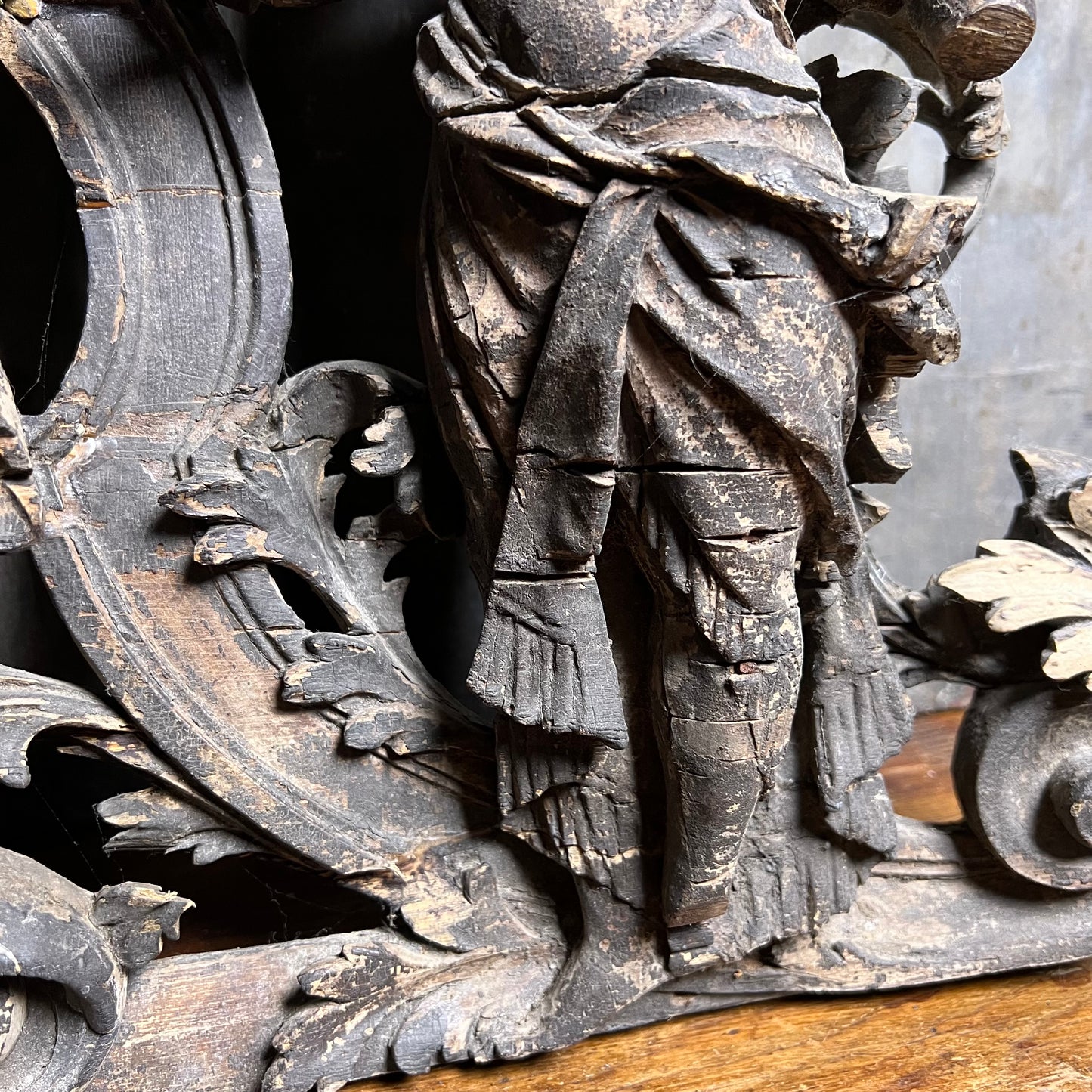 Baroque Limewood Relief with Angel, Lamb and Allegorical Figures, c.1650–1720