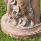 18th Century French Terracotta Putti Demi-Lune Table with Marble Top