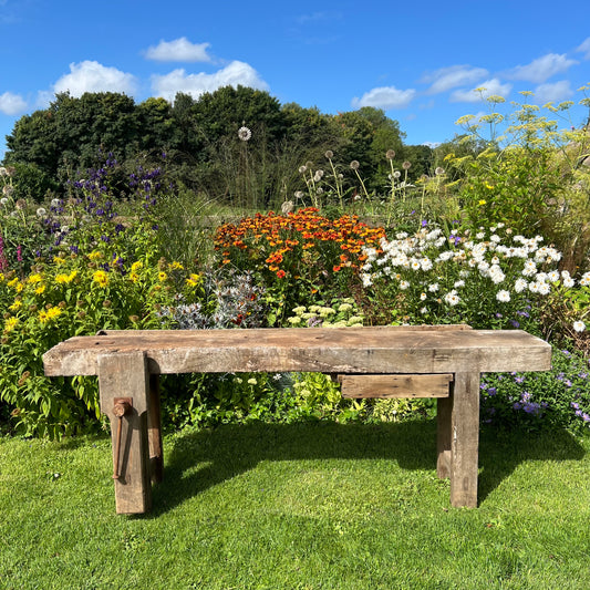 Rustic French Workbench Console c.1880