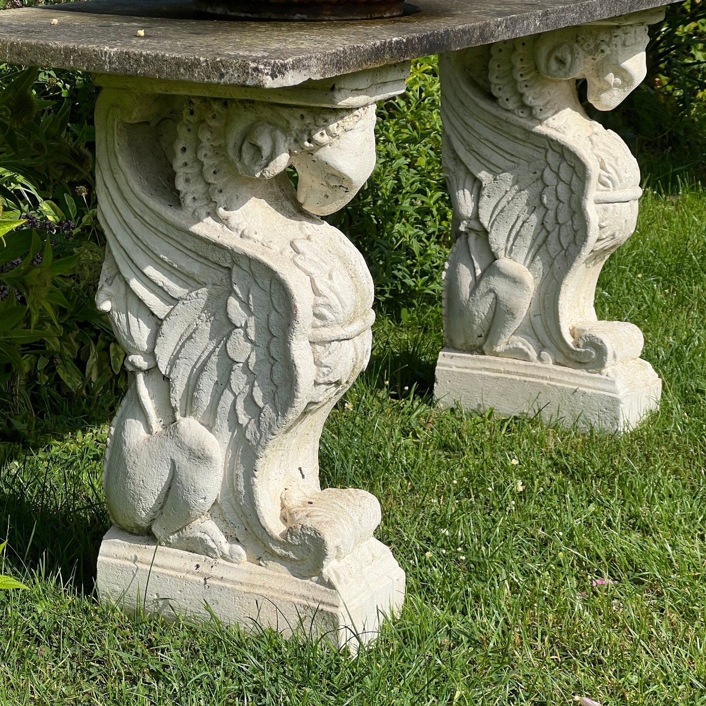 Carrara Marble Console Table with Renaissance-Style Griffin Supports