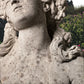 English Composite Stone Bust of Flora with Fluted Pedestal, Late 20th Century