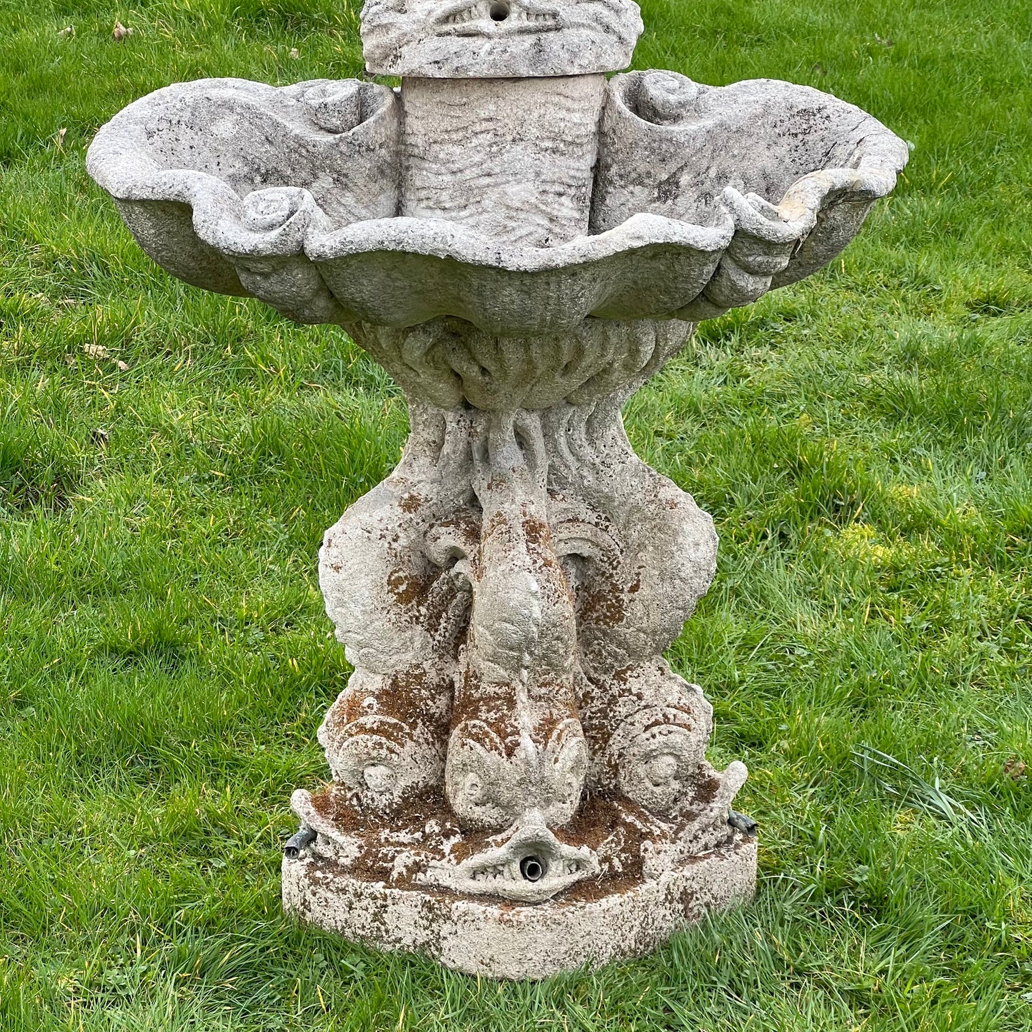 Italian Limestone Putti & Dolphin Fountain c.1700–1750