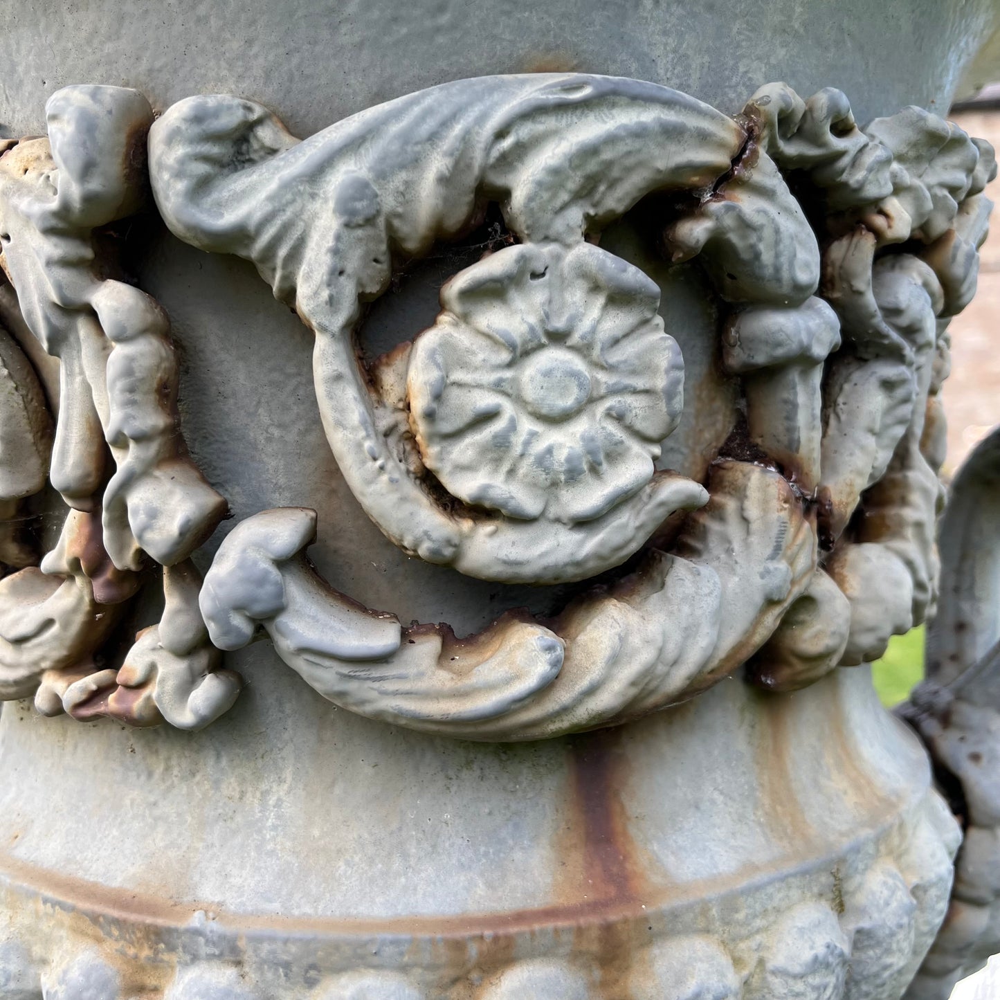 Exceptional Pair of English Campana Cast Iron Urns by Handyside Co. c.1870 with Plinths