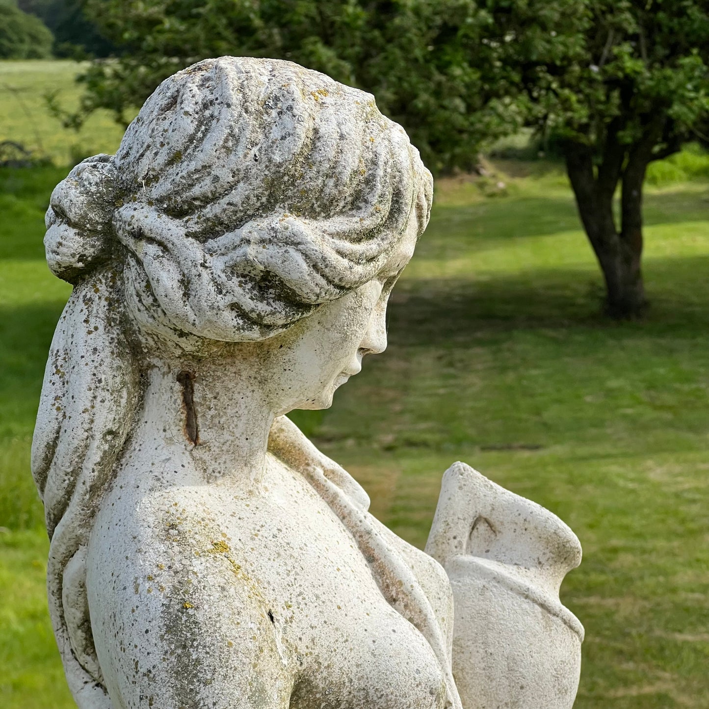 Statue of a Classical Maiden Carrying Water and Wine Mid 20th Century