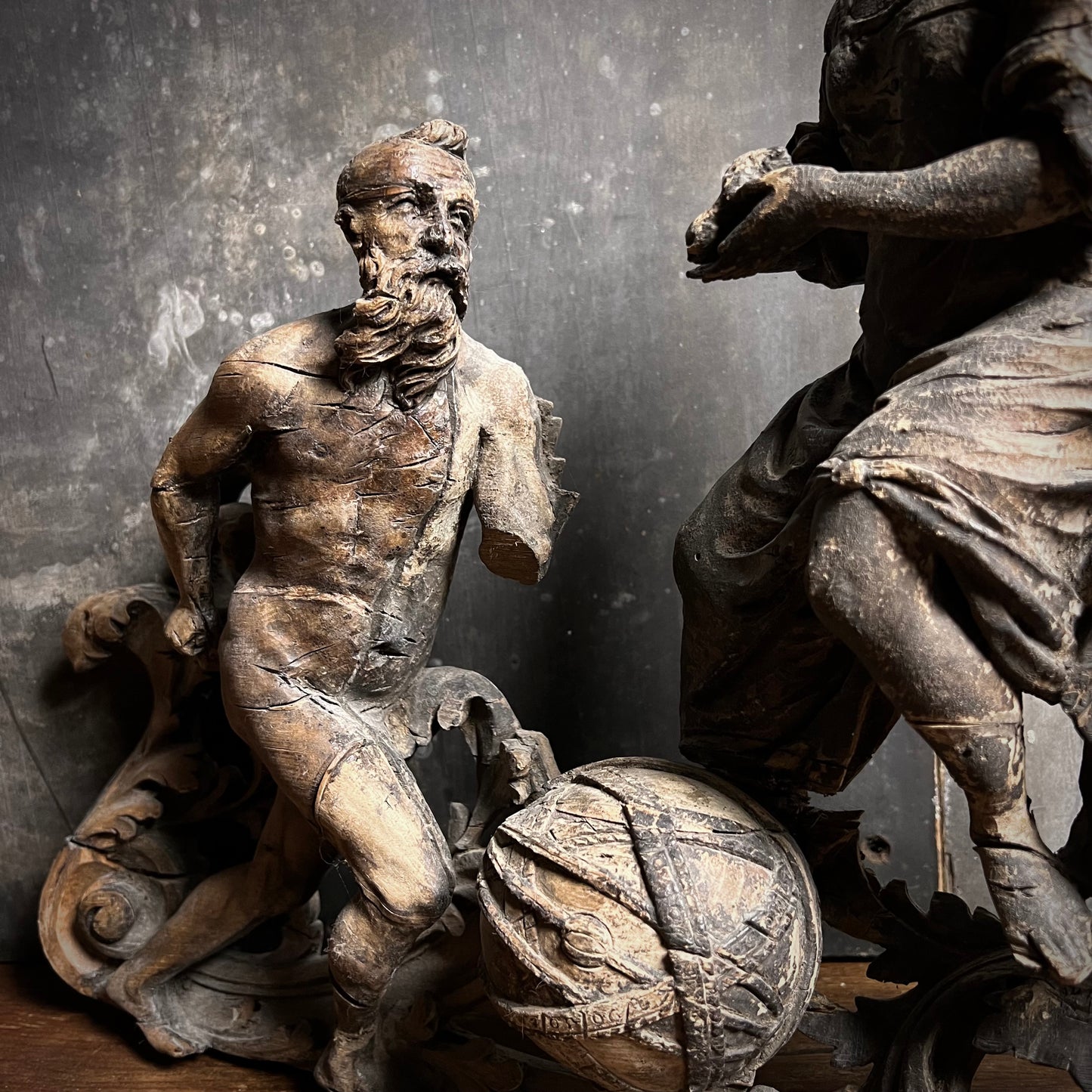 Baroque Limewood Relief with Angel, Lamb and Allegorical Figures, c.1650–1720