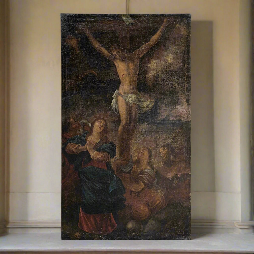 ‘The Crucifixion’ Old Master Oil on Canvas Late 17th/Early 18th Century