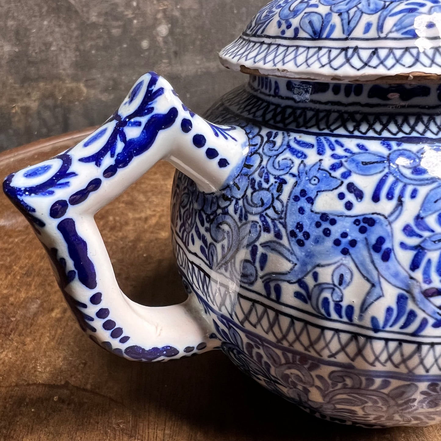 Early 18th-Century Delft Blue and White Teapot, Marked C B for Cornelis Brouwer, De Witte Ster, Delft, c.1725–1735