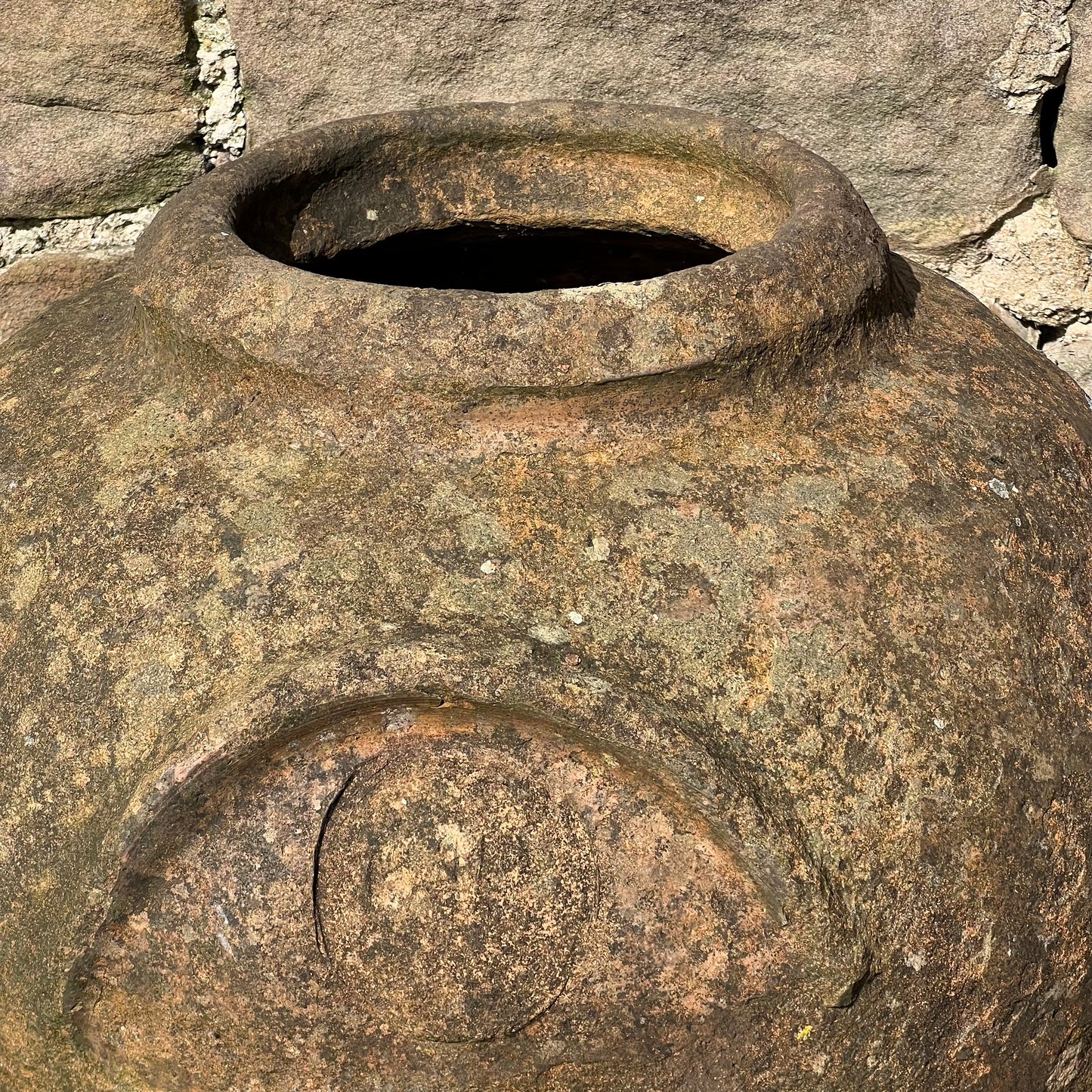 Florentine Terracotta Impruneta Storage Jar with Paterae c. 17th Century