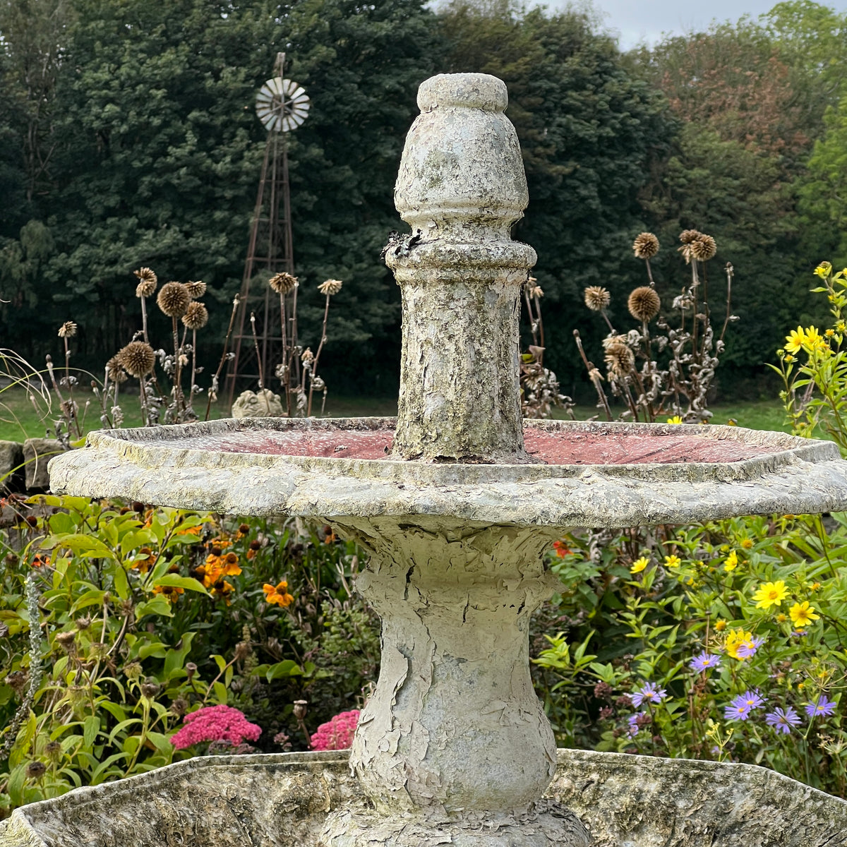 Late 19th Century American Zinc Garden Fountain, Attributed to J. W. Fiske, New York