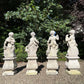 French Limestone Four Seasons Statues with Plinths c. Late 17th/Early 18th Century