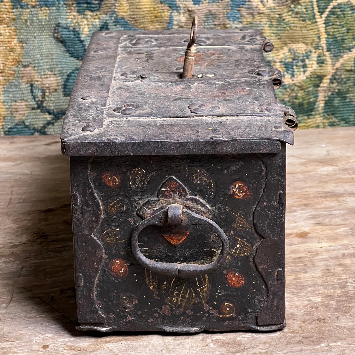 Renaissance Painted Iron Strong Box (Armoured Coffert) c.1580–1620, Nuremberg Southern Germany