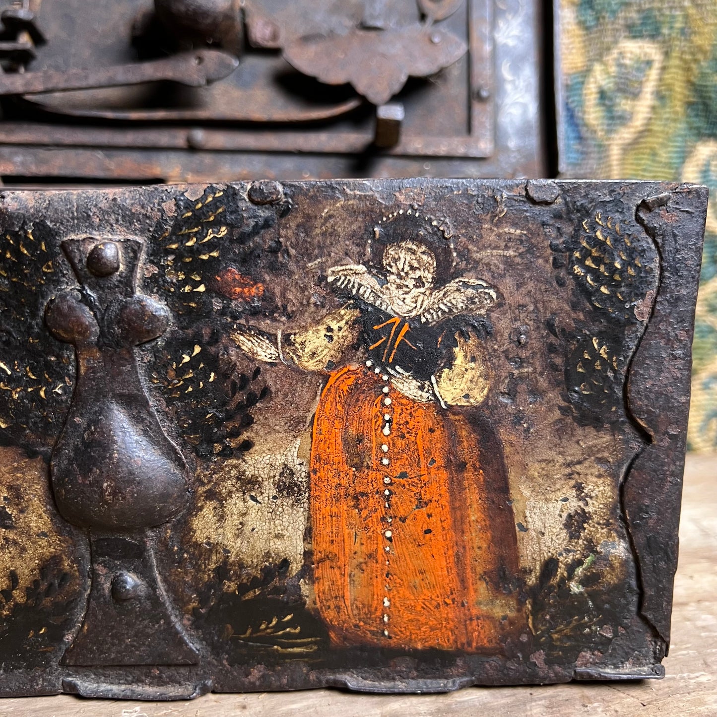 Renaissance Painted Iron Strong Box (Armoured Coffert) c.1580–1620, Nuremberg Southern Germany