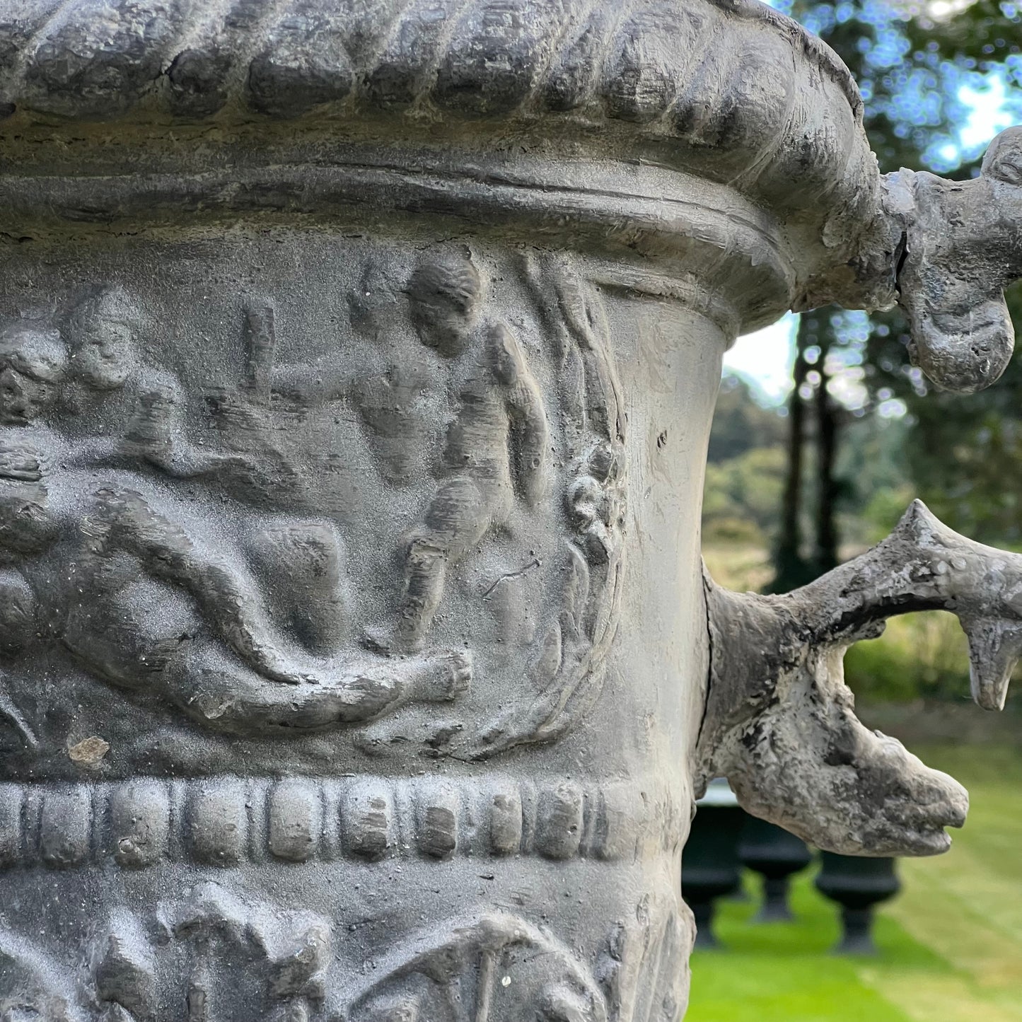 Georgian Serpent Handle Lead Urn