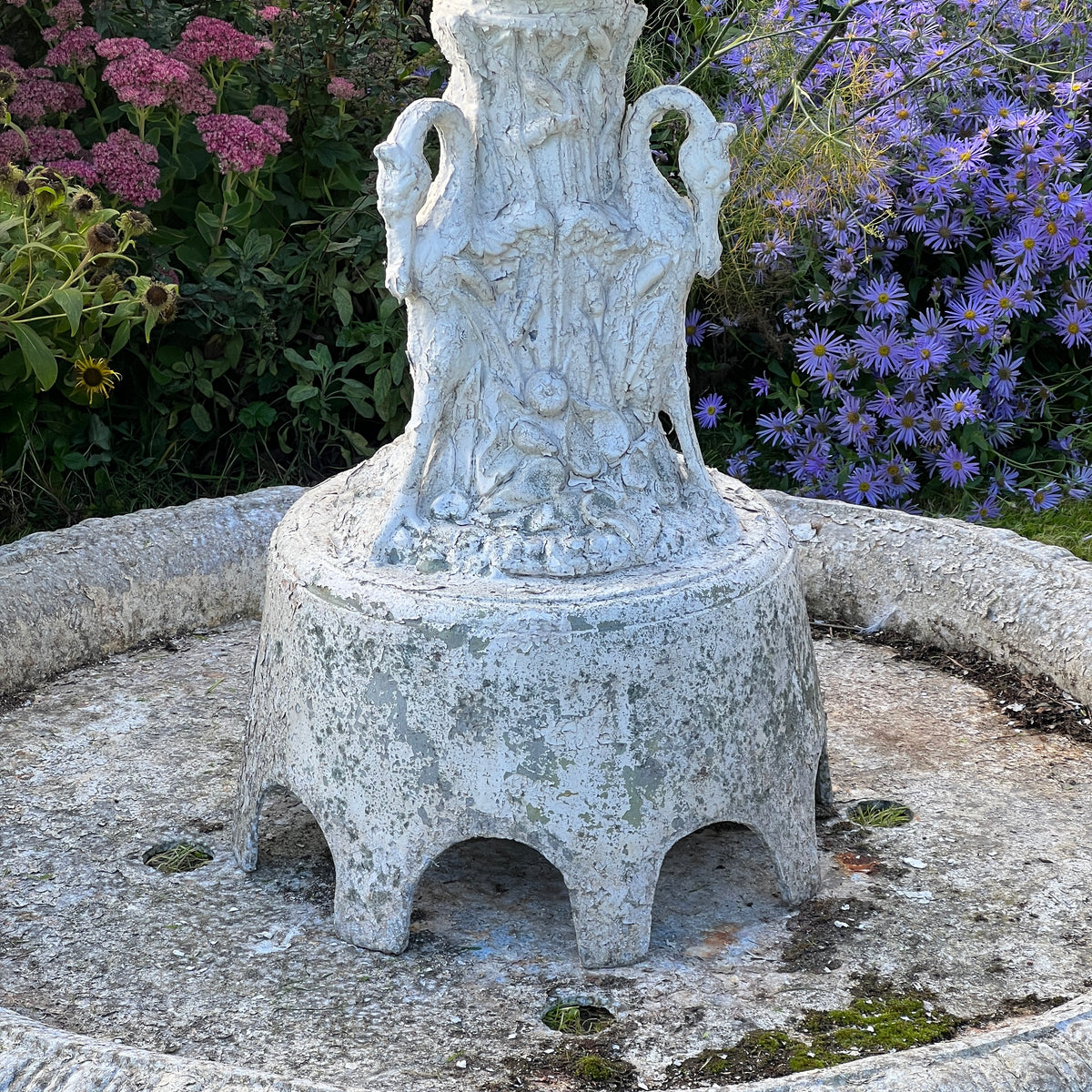 Late 19th Century American Zinc Garden Fountain, Attributed to J. W. Fiske, New York