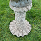 Lead Scallop Shell, Cherub & Bird Birdbath Early 20th Century with Grotto Pedestal