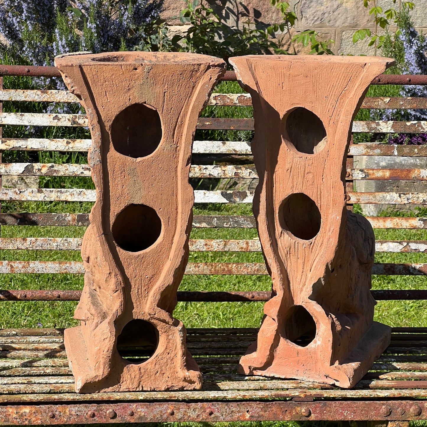 Pair of Italian Terracotta Dolphin Fountain Spouts, Late 18th / Early 19th Century