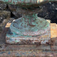 Pair of French Cast Iron Tazza Urns on Sandstone Plinths c.1880