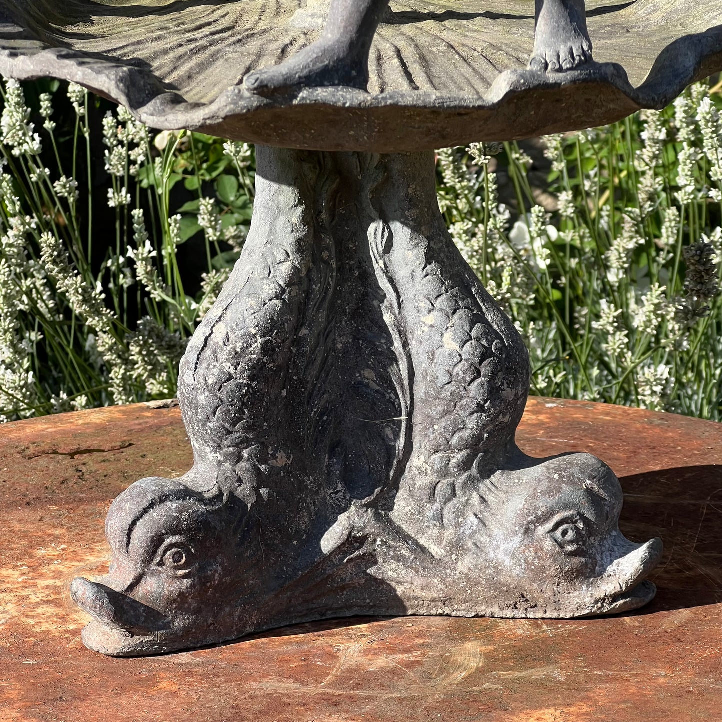 English Lead Garden Fountain with Cherub Figures, c.1920