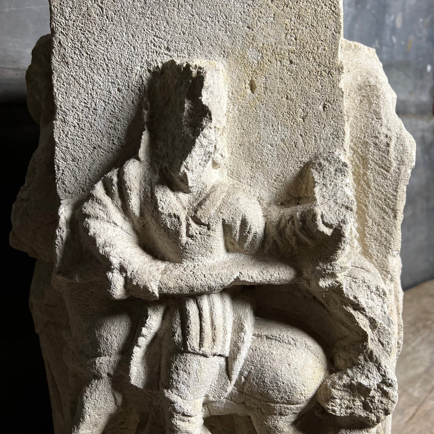 A Four-Sided French Gothic Limestone Capital or Pedestal from a Shrine or Chapel, Northern France, c.1280–1350