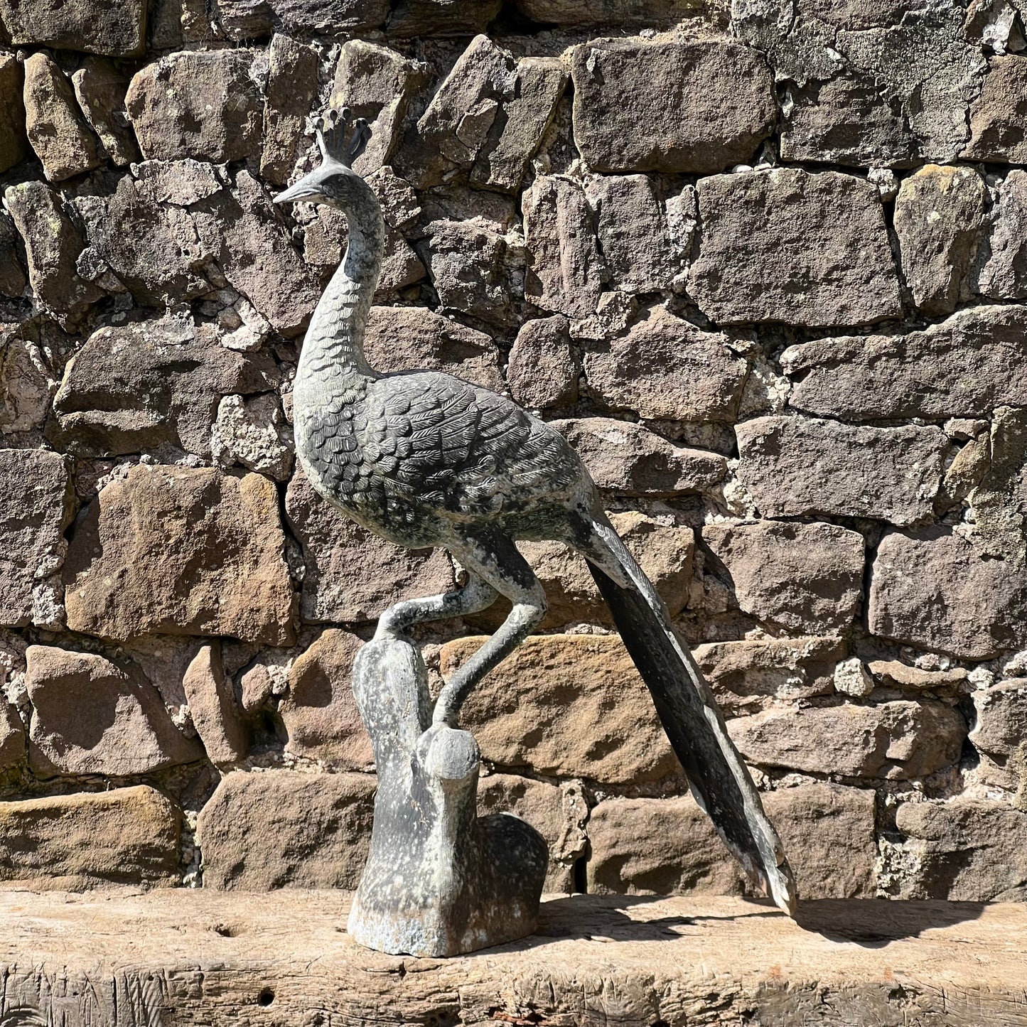 French Zinc Peacock c.1930