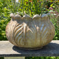 Pair of Italian Art Deco Carved Marble Lotus Form Planters, c.1930