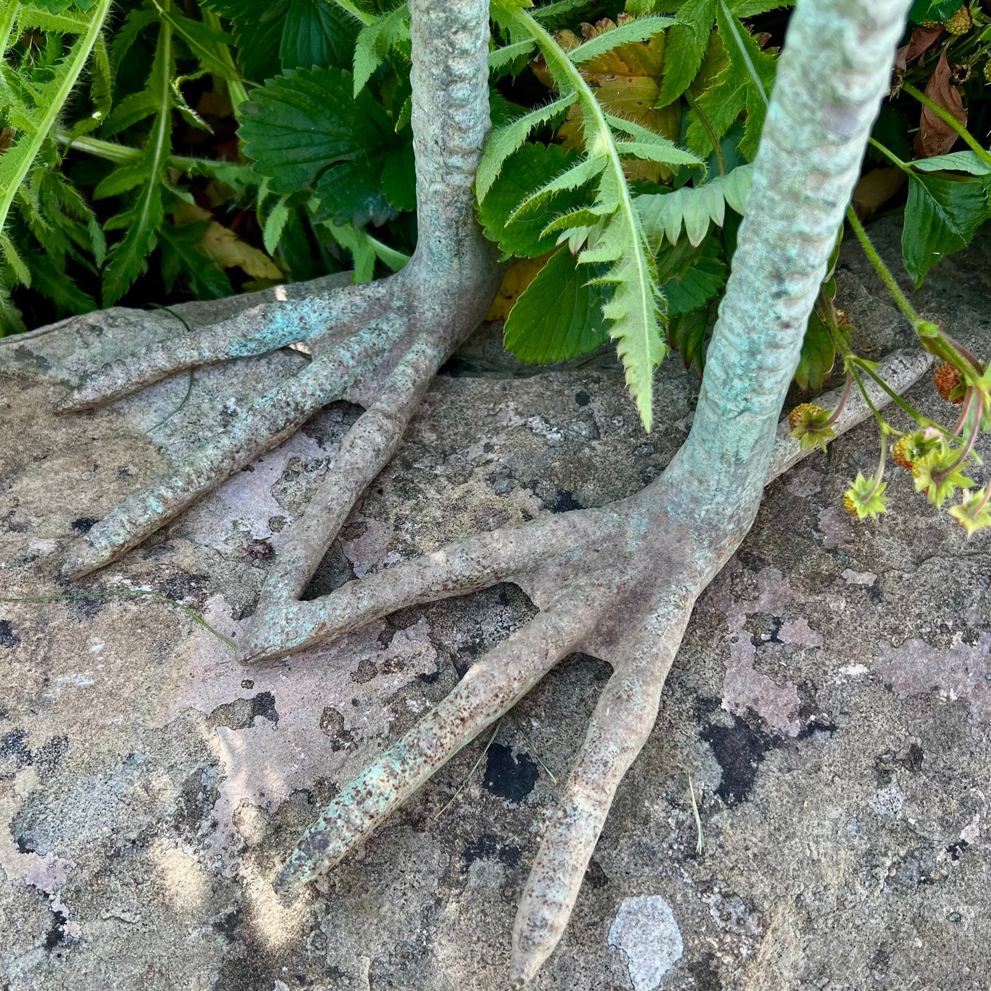 Pair of Meiji Style Bronze Garden Cranes with Fountain Spouts Mid 20th Century