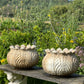 Pair of Italian Art Deco Carved Marble Lotus Form Planters, c.1930